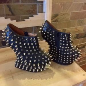 Jeffrey Campbell Leather Spike Booties heels
